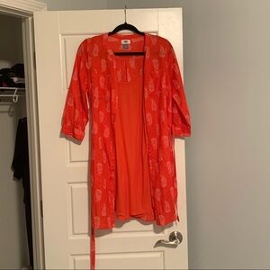 old navy orange dress with patterns size S